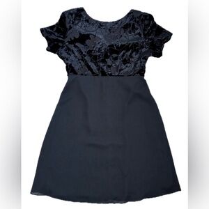 Vintage Black Velvet Blend Dress Small Medium Whimsigoth Dark Romance Goth Core